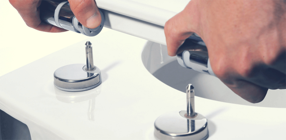 change toilet seat with hidden bolts